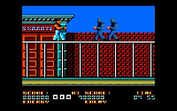 Dragon Ninja (UK) (1988) (Trainer) screen shot game playing